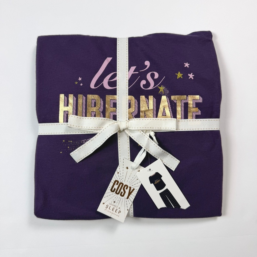 Debenhams Cosy Celestial Sleepwear Womens Pajama Set Purple Cotton Blend